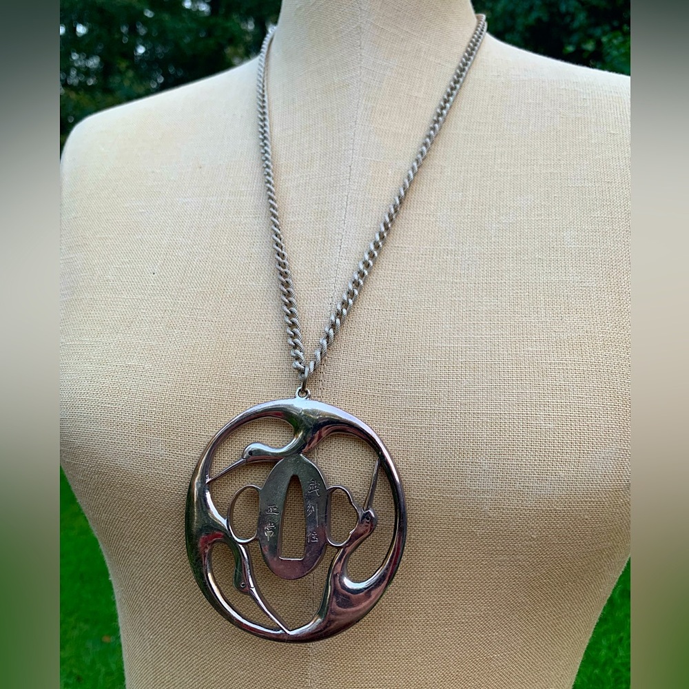 Funky Crane Medallion Statement Necklace